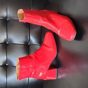 Free People Red Patent Leather Boots Size 36 EU (5.5-6 US)